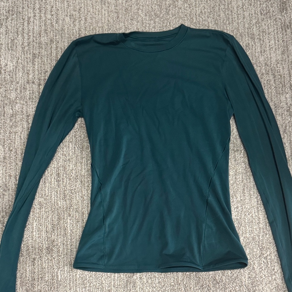 Lululemon Wundermost Storm Teal Long Sleeve Women's Top XS